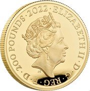 UK 200 Pounds (The 40th Birthday of HRH The Duke of Cambridge) ELIZABETH II∙D∙G∙REG∙F∙D∙200 POUNDS∙2022∙ coin obverse UK 200 Pounds (The 40th Birthday of HRH The Duke of Cambridge) ELIZABETH II∙D∙G∙REG∙F∙D∙200 POUNDS∙2022∙ coin obverse
