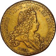 Portugal 24 Escudos Joao V 1731  IOANNES V D G PORT ET ALG REX 1731 coin obverse Portugal 24 Escudos Joao V 1731  IOANNES V D G PORT ET ALG REX 1731 coin obverse