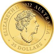 Australia 25 Dollars The Queen’s Jubilee Sovereign 2022 ELIZABETH II AUSTRALIA 25 DOLLARS 2022 JC coin obverse Australia 25 Dollars The Queen’s Jubilee Sovereign 2022 ELIZABETH II AUSTRALIA 25 DOLLARS 2022 JC coin obverse