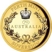 Australia 25 Dollars The Queen’s Jubilee Sovereign 2022 PERTH MINT 70 AUSTRALIA SOVEREIGN coin reverse Australia 25 Dollars The Queen’s Jubilee Sovereign 2022 PERTH MINT 70 AUSTRALIA SOVEREIGN coin reverse