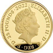 UK 25 Pounds The 40th Birthday of HRH The Duke of Cambridge 2022 ELIZABETH II∙D∙G∙REG∙F∙D∙25 POUNDS∙2022 coin obverse UK 25 Pounds The 40th Birthday of HRH The Duke of Cambridge 2022 ELIZABETH II∙D∙G∙REG∙F∙D∙25 POUNDS∙2022 coin obverse