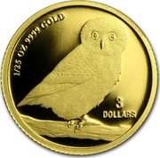 Tuvalu 3 Dollars An Australian Owl 2007 Proof KM# 158 1/25 OZ 9999 GOLD 3 DOLLARS coin reverse Tuvalu 3 Dollars An Australian Owl 2007 Proof KM# 158 1/25 OZ 9999 GOLD 3 DOLLARS coin reverse