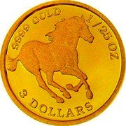 Tuvalu 3 Dollars (Galloping Horse) 9999 GOLD 1/25 OZ 3 DOLLARS coin reverse Tuvalu 3 Dollars (Galloping Horse) 9999 GOLD 1/25 OZ 3 DOLLARS coin reverse