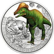 Austria 3 Euro (Pachycephalosaurus) 2022 PACHYCEPHALOSAURUS coin reverse Austria 3 Euro (Pachycephalosaurus) 2022 PACHYCEPHALOSAURUS coin reverse