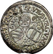 Austria 3 Kreuzer (Ferdinand II) COMES∙TYROLI:DVX∙BVRGVND: 3 coin reverse Austria 3 Kreuzer (Ferdinand II) COMES∙TYROLI:DVX∙BVRGVND: 3 coin reverse