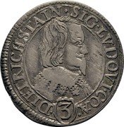 Austria 3 Kreuzer Sigismund Ludwig 1639  SIG LVDOVI CO A (3) DIETRICHSTAIN coin obverse Austria 3 Kreuzer Sigismund Ludwig 1639  SIG LVDOVI CO A (3) DIETRICHSTAIN coin obverse