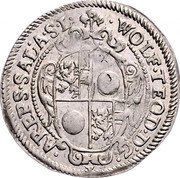 Austria 3 Kreuzer Wolf Dietrich ND  WOLF TEOD D G AREPS SAL A S L coin obverse Austria 3 Kreuzer Wolf Dietrich ND  WOLF TEOD D G AREPS SAL A S L coin obverse