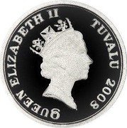 Tuvalu 30 Dollars Galloping Horse Elizabeth II 2008 Proof KM# 167 QUEEN ELIZABETH II TUVALU 2008 RDM coin obverse Tuvalu 30 Dollars Galloping Horse Elizabeth II 2008 Proof KM# 167 QUEEN ELIZABETH II TUVALU 2008 RDM coin obverse