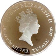 Tuvalu 30 Dollars Elizabeth II Ultraseven 2007  Proof QUEEN ELIZABETH II RDM 1 KILO 999 SILVER TUVALU 2007 coin obverse Tuvalu 30 Dollars Elizabeth II Ultraseven 2007  Proof QUEEN ELIZABETH II RDM 1 KILO 999 SILVER TUVALU 2007 coin obverse