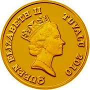 Tuvalu 30 Dollars Elizabeth II Year of the Tiger Longevity 2010  Proof QUEEN ELIZABETH II TUVALU 2010 RDM coin obverse