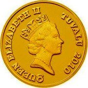 Tuvalu 30 Dollars Elizabeth II Year of the Tiger Success 2010  Proof QUEEN ELIZABETH II TUVALU 2010 RDM coin obverse