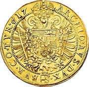 Austria 4 Ducat Matthias II Vienna 1617  ARCHID AVS DVX BVR CO TYR coin reverse Austria 4 Ducat Matthias II Vienna 1617  ARCHID AVS DVX BVR CO TYR coin reverse