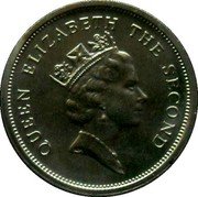 Tuvalu 5 Cents Shark 1994 KM# 31 QUEEN ELIZABETH THE SECOND RDM coin obverse Tuvalu 5 Cents Shark 1994 KM# 31 QUEEN ELIZABETH THE SECOND RDM coin obverse