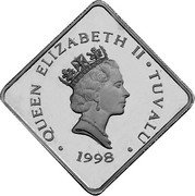 Tuvalu 5 Dollars Millennium 2000 1998 Proof KM# 36 QUEEN ELIZABETH II TUVALU 1998 coin obverse Tuvalu 5 Dollars Millennium 2000 1998 Proof KM# 36 QUEEN ELIZABETH II TUVALU 1998 coin obverse