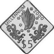 Tuvalu 5 Dollars Millennium 2000 1998 Proof KM# 36 MILLENNIUM 2000 $5 coin reverse Tuvalu 5 Dollars Millennium 2000 1998 Proof KM# 36 MILLENNIUM 2000 $5 coin reverse