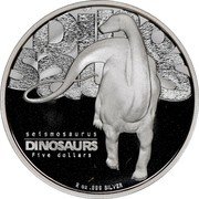 Tuvalu Five Dollars Seismosaurus 2002 Proof KM# 52 DINOSAURS SEISMOSAURUS DINOSAURS FIVE DOLLARS 2 OZ 999 SILVER coin reverse Tuvalu Five Dollars Seismosaurus 2002 Proof KM# 52 DINOSAURS SEISMOSAURUS DINOSAURS FIVE DOLLARS 2 OZ 999 SILVER coin reverse