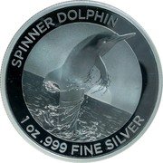 Australia 5 Dollars Elizabeth II 6th Portrait - Spinner Dolphin 2020  Proof High Relief SPINNER DOLPHIN 1 OZ .999 FINE SILVER coin reverse Australia 5 Dollars Elizabeth II 6th Portrait - Spinner Dolphin 2020  Proof High Relief SPINNER DOLPHIN 1 OZ .999 FINE SILVER coin reverse