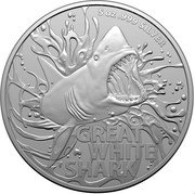 Australia 5 Dollars Great White Shark 2022 5 OZ 999 SILVER GREAT WHITE SHARK coin reverse Australia 5 Dollars Great White Shark 2022 5 OZ 999 SILVER GREAT WHITE SHARK coin reverse