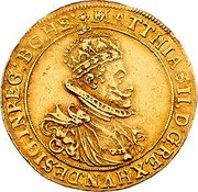 Austria 5 Ducat Matthias II Vienna 1609  MATTHIAS II D G REX HVN DESIG IN REG BOHE coin obverse Austria 5 Ducat Matthias II Vienna 1609  MATTHIAS II D G REX HVN DESIG IN REG BOHE coin obverse