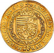 Austria 5 Ducat Matthias II Vienna 1609  ARCHID AVS DVX BVR MAR MO CO TYR 1609 coin reverse Austria 5 Ducat Matthias II Vienna 1609  ARCHID AVS DVX BVR MAR MO CO TYR 1609 coin reverse