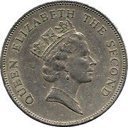 Tuvalu 50 Cents Octopus 1994 KM# 34 QUEEN ELIZABETH THE SECOND RDM coin obverse Tuvalu 50 Cents Octopus 1994 KM# 34 QUEEN ELIZABETH THE SECOND RDM coin obverse