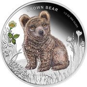 Tuvalu 50 Cents Brown Bear 2013 Proof KM# 215 BROWN BEAR P 1/2 OZ 999 SILVER coin reverse Tuvalu 50 Cents Brown Bear 2013 Proof KM# 215 BROWN BEAR P 1/2 OZ 999 SILVER coin reverse