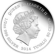 Tuvalu 50 Cents Brown Bear 2014  Proof QUEEN ELIZABETH II IRB 1/2 OZ 999 SILVER 2014 TUVALU 50 CENTS coin obverse Tuvalu 50 Cents Brown Bear 2014  Proof QUEEN ELIZABETH II IRB 1/2 OZ 999 SILVER 2014 TUVALU 50 CENTS coin obverse