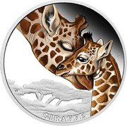 Tuvalu 50 Cents Giraffe 2014 P Proof P IJ GIRAFFE coin reverse Tuvalu 50 Cents Giraffe 2014 P Proof P IJ GIRAFFE coin reverse