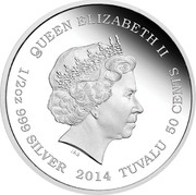 Tuvalu 50 Cents Orangutan 2014  Proof QUEEN ELIZABETH II IRB 1/2 OZ 999 SILVER 2014 TUVALU 50 CENTS coin obverse Tuvalu 50 Cents Orangutan 2014  Proof QUEEN ELIZABETH II IRB 1/2 OZ 999 SILVER 2014 TUVALU 50 CENTS coin obverse