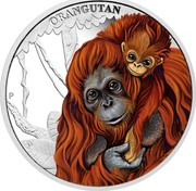 Tuvalu 50 Cents Orangutan 2014  Proof ORANGUTAN P IJ coin reverse Tuvalu 50 Cents Orangutan 2014  Proof ORANGUTAN P IJ coin reverse