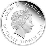Tuvalu 50 Cents Red Squirrel 2013 Proof KM# 214 QUEEN ELIZABETH II 50 CENTS TUVALU 2013 IRB coin obverse Tuvalu 50 Cents Red Squirrel 2013 Proof KM# 214 QUEEN ELIZABETH II 50 CENTS TUVALU 2013 IRB coin obverse