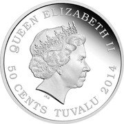 Tuvalu 50 Cents The Year of the Horse Longevity 2014 Proof QUEEN ELIZABETH II 50 CENTS TUVALU 2014 IRB coin obverse Tuvalu 50 Cents The Year of the Horse Longevity 2014 Proof QUEEN ELIZABETH II 50 CENTS TUVALU 2014 IRB coin obverse
