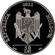 Moldova 50 Lei (80 years since birth) REPUBLICA 2022 MOLDOVA 50 AG 999 LEI 22.0 G coin obverse Moldova 50 Lei (80 years since birth) REPUBLICA 2022 MOLDOVA 50 AG 999 LEI 22.0 G coin obverse