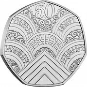 UK 50 Pence (Pride) 50 PROTEST UNITY PRIDE VISIBILITY EQUALITY DH coin reverse UK 50 Pence (Pride) 50 PROTEST UNITY PRIDE VISIBILITY EQUALITY DH coin reverse