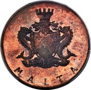 Malta 50 Pounds Statue of Neptune - Specimen 1972  MALTA coin obverse