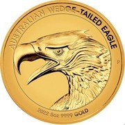 Australia 500 Dollars Australian Eagle Wedge-tailed 2022  AUSTRALIAN WEDGE-TAILED EAGLE 2022 5 OZ 9999 GOLD P JM coin reverse