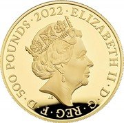 UK 500 Pounds (40th Anniversary of Birth of Prince William) ELIZABETH II·D·G·REG·F·D·500 POUNDS·2022· J.C coin obverse UK 500 Pounds (40th Anniversary of Birth of Prince William) ELIZABETH II·D·G·REG·F·D·500 POUNDS·2022· J.C coin obverse