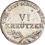 Austria 6 Kreuzer (Franc II) KM# 29 KREÜTZER VI VORD OEST SCHEID MUNZ H coin reverse Austria 6 Kreuzer (Franc II) KM# 29 KREÜTZER VI VORD OEST SCHEID MUNZ H coin reverse