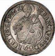 Austria 60 Kreuzer (Paris von Lodron) SANCTVS RVDBERTVS EPS 1621 coin reverse