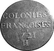 Canada 9 Deniers (Louis XV) KM# 5 COLONIES FRANÇOISES 1722 H coin reverse