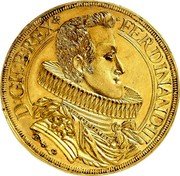 Austria 9 Ducat Ferdinand III St. Veit 1629 HG KM# 35 FERDINAND : III - D : G : H : B : REX * coin obverse Austria 9 Ducat Ferdinand III St. Veit 1629 HG KM# 35 FERDINAND : III - D : G : H : B : REX * coin obverse