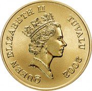 Tuvalu One Dollar Dinosaur Dromaeosaurus 2002 KM# 41 QUEEN ELIZABETH II TUVALU 2002 RDM coin obverse Tuvalu One Dollar Dinosaur Dromaeosaurus 2002 KM# 41 QUEEN ELIZABETH II TUVALU 2002 RDM coin obverse