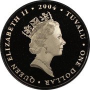 Tuvalu One Dollar Harry Potter and Snitch 2004 KM# 151 QUEEN ELIZABETH II 2004 TUVALU ONE DOLLAR coin obverse Tuvalu One Dollar Harry Potter and Snitch 2004 KM# 151 QUEEN ELIZABETH II 2004 TUVALU ONE DOLLAR coin obverse