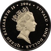 Tuvalu One Dollar Dementor and Harry Potter 2004 KM# 149 QUEEN ELIZABETH II 2004 TUVALU ONE DOLLAR coin obverse Tuvalu One Dollar Dementor and Harry Potter 2004 KM# 149 QUEEN ELIZABETH II 2004 TUVALU ONE DOLLAR coin obverse