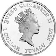 Tuvalu 1 Dollar IJN Yamato Ship 2007 Proof KM# 66 QUEEN ELIZABETH II RDM 1 DOLLAR TUVALU 2007 coin obverse Tuvalu 1 Dollar IJN Yamato Ship 2007 Proof KM# 66 QUEEN ELIZABETH II RDM 1 DOLLAR TUVALU 2007 coin obverse