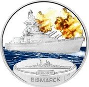 Tuvalu 1 Dollar Bismarck Fighting Ship 2007 Proof KM# 65 250.5 M JG BISMARCK coin reverse Tuvalu 1 Dollar Bismarck Fighting Ship 2007 Proof KM# 65 250.5 M JG BISMARCK coin reverse