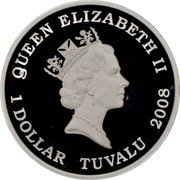 Tuvalu 1 Dollar Philip G. King Early Governor of Austrialia 2008 Proof KM# 73 QUEEN ELIZABETH II 1 DOLLAR TUVALU 2008 coin obverse Tuvalu 1 Dollar Philip G. King Early Governor of Austrialia 2008 Proof KM# 73 QUEEN ELIZABETH II 1 DOLLAR TUVALU 2008 coin obverse