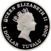 Tuvalu 1 Dollar Arthur Phillip Early Governor of Austrialia 2008 Proof KM# 71 QUEEN ELIZABETH II 1 DOLLAR TUVALU 2008 coin obverse Tuvalu 1 Dollar Arthur Phillip Early Governor of Austrialia 2008 Proof KM# 71 QUEEN ELIZABETH II 1 DOLLAR TUVALU 2008 coin obverse
