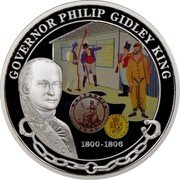 Tuvalu 1 Dollar Philip G. King Early Governor of Austrialia 2008 Proof KM# 73 GOVERNOR PHILIP GIDLEY KING 1800-1806 coin reverse Tuvalu 1 Dollar Philip G. King Early Governor of Austrialia 2008 Proof KM# 73 GOVERNOR PHILIP GIDLEY KING 1800-1806 coin reverse