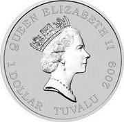 Tuvalu 1 Dollar Nikolai Gogol Anniversary 2009 Proof KM# 102 QUEEN ELIZABETH II 1 DOLLAR TUVALU 2009 RDM coin obverse Tuvalu 1 Dollar Nikolai Gogol Anniversary 2009 Proof KM# 102 QUEEN ELIZABETH II 1 DOLLAR TUVALU 2009 RDM coin obverse